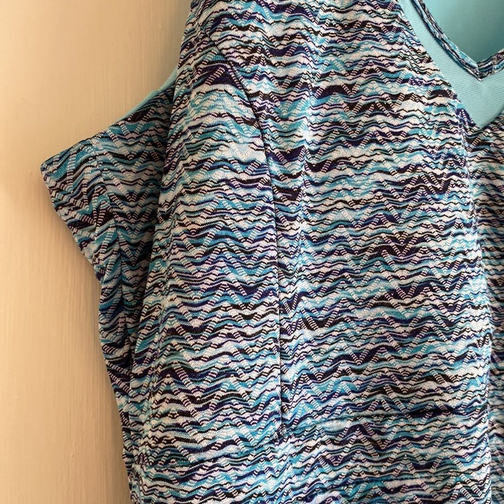 MPG Racerback Slip On Active Sports Dress Marbled Blue Size Large - Picture 4 of 13